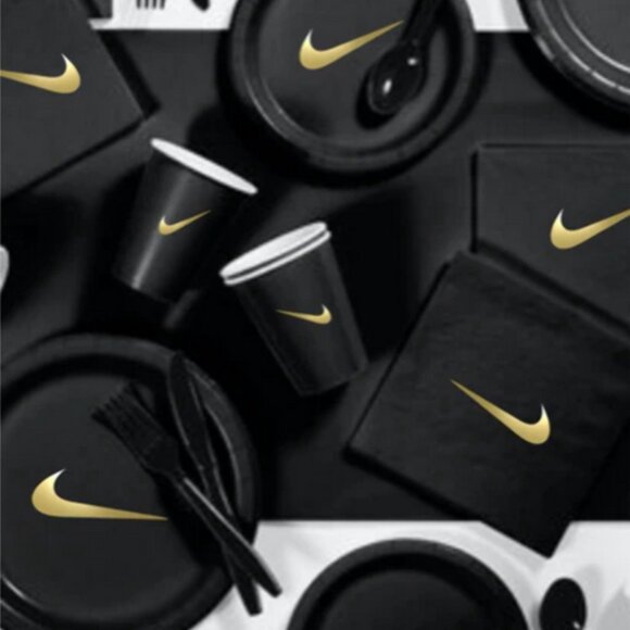 Custom Sw000sh Party, Birthday Party Dinnerware Set of 60 total pieces- Black - Picture 3 of 5